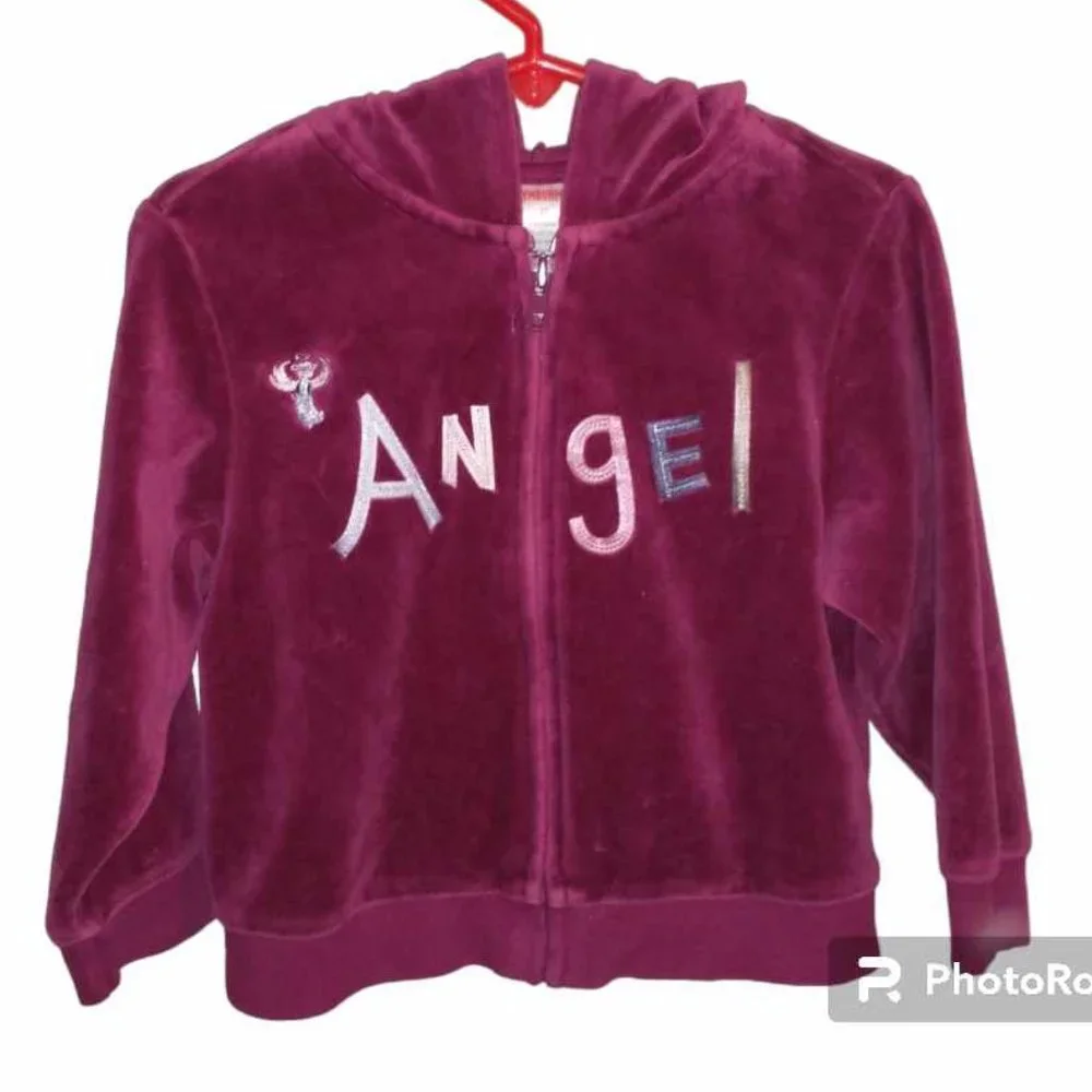Gymboree Girls 3t purple fuscha hooded sweatshirt Angel  K-139